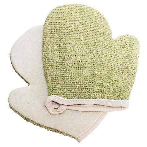 2x Exfoliating Mitt Jute Blend Assorted Colours