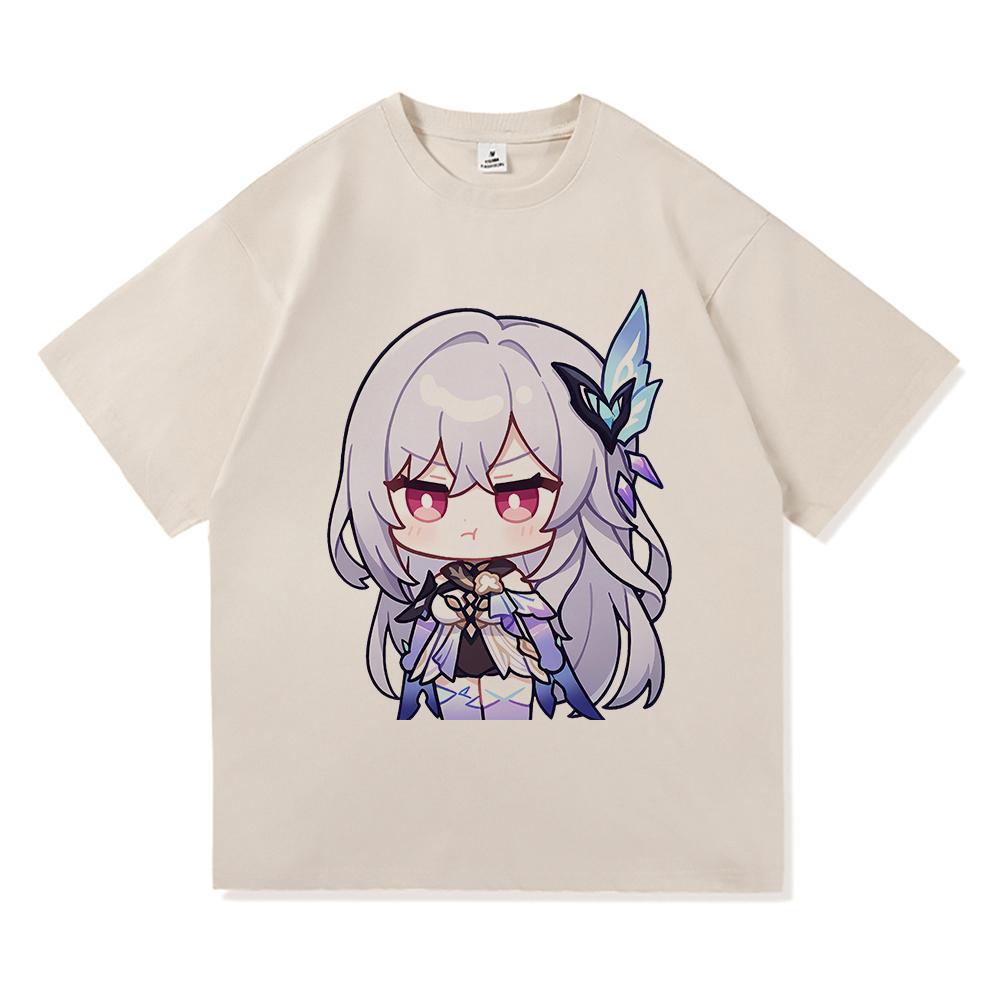 Футболка Genshin Impact Skirk Горячая Мода Мужская/Женская Эстетичная Смешная Милая Графическая Футболка Высокого Качества Повседневные Хлопковые Футболки