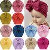 Toddler Kids Baby Boys Girls Solid Bow Knotted Hat  Headwear Accessories