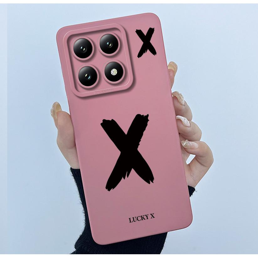 Cute Letters Case For Xiaomi 14T Pro Back Cover Camera Lens Protection Housing For Xiaomi14T 5G Soft Liquid Silicone Phone Bags