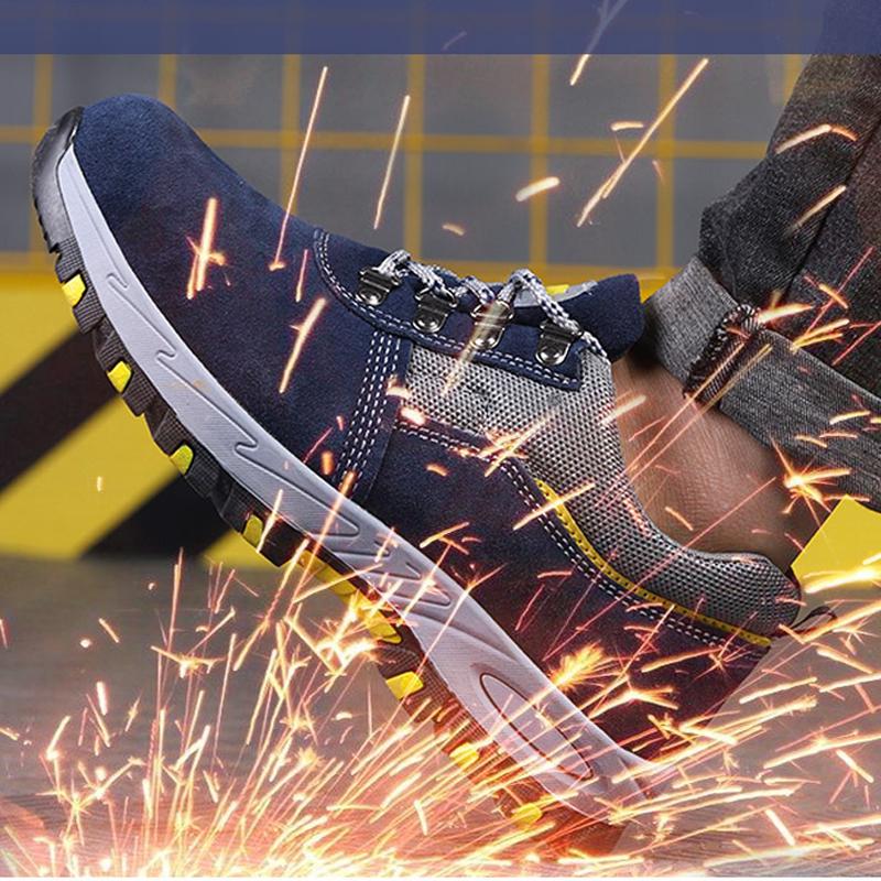 Indestructible Men Shoes Anti -Puncture Safety Shoes Work Sneakers Male Hiking Shoes Anti -Smash Steel Toe Shoes Security Footwear