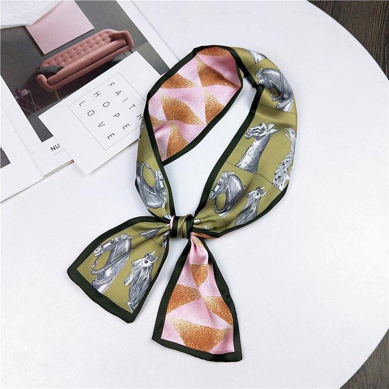 Pingjiao новый стиль весна и осень профессиональное украшение универсальный маленький шелковый шарф женский шарф узкий длинный ремень для волос галстук сумка пояс