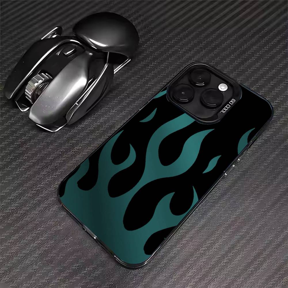 Креативный модный чехол для телефона с пламенем для iPhone 17 16 15 14 13 12 11 Pro Max XS Max 7 8 Plus Ударопрочный силиконовый матовый чехол