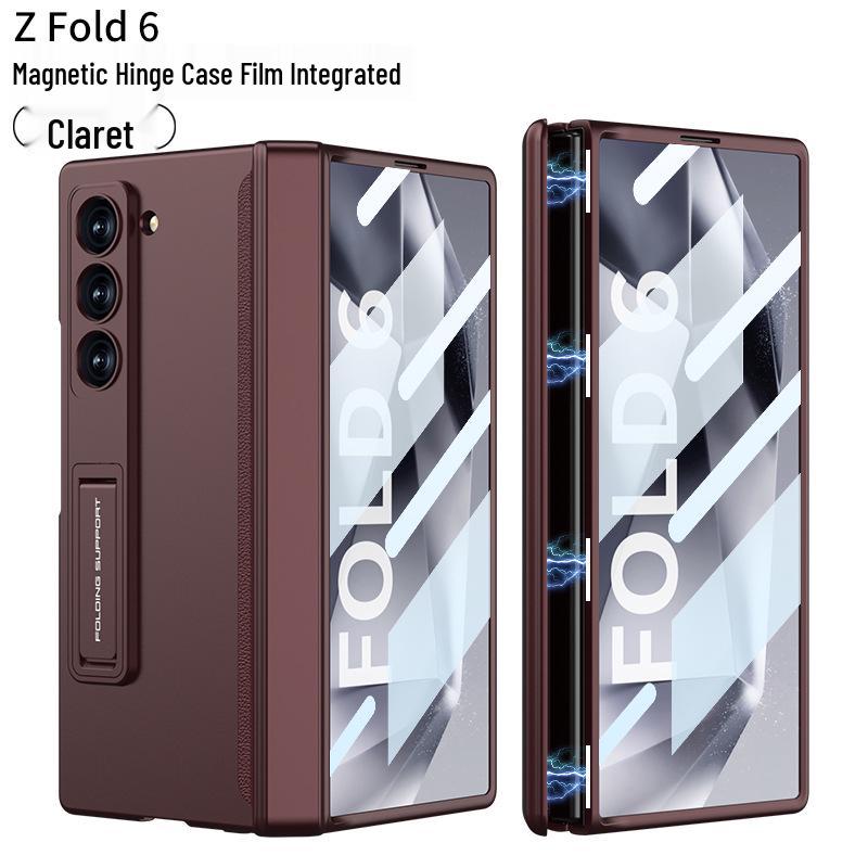 Магнитный чехол-книжка для Samsung ZFold6: Полное покрытие, Интегрированная пленка и Жесткий кронштейн