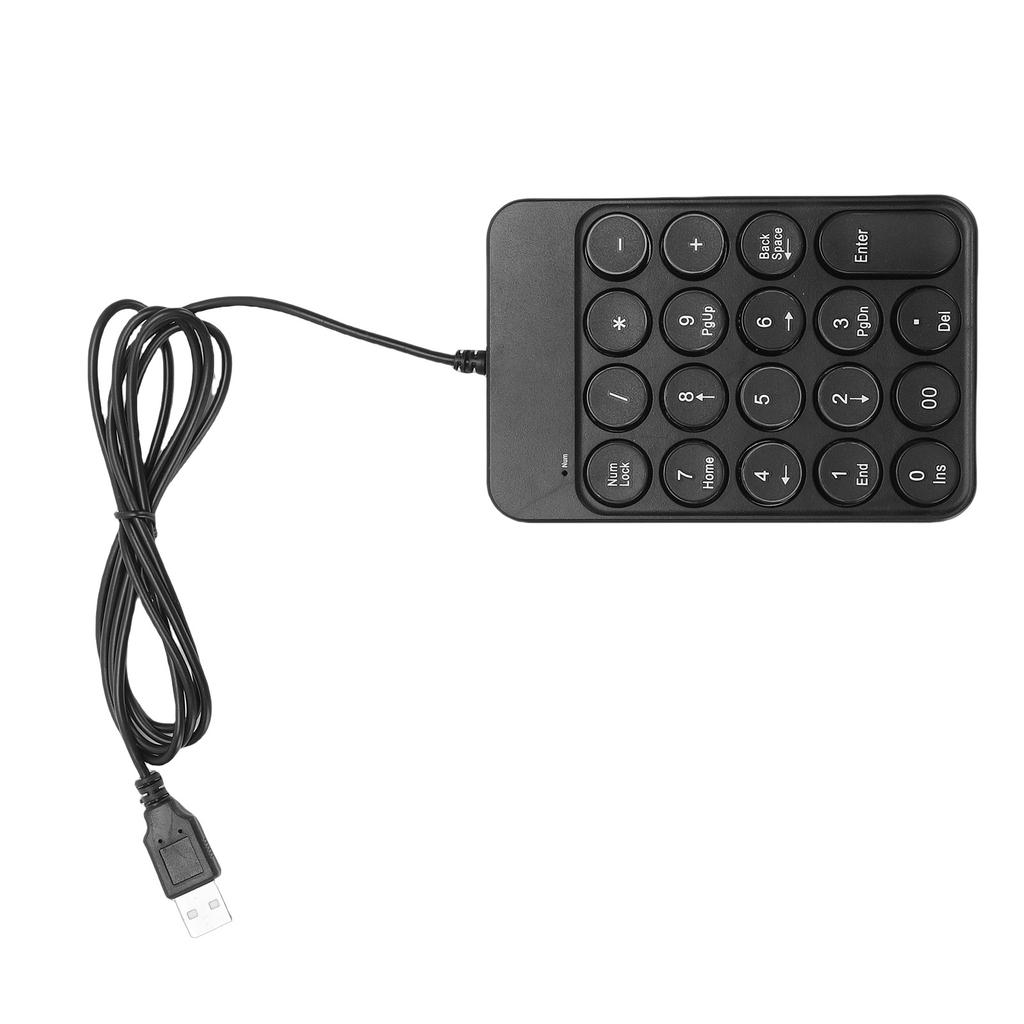 USB Проводная цифровая клавиатура 19 клавиш Круглые колпачки клавиш Эргономичная Портативная цифровая клавиатура для ноутбука