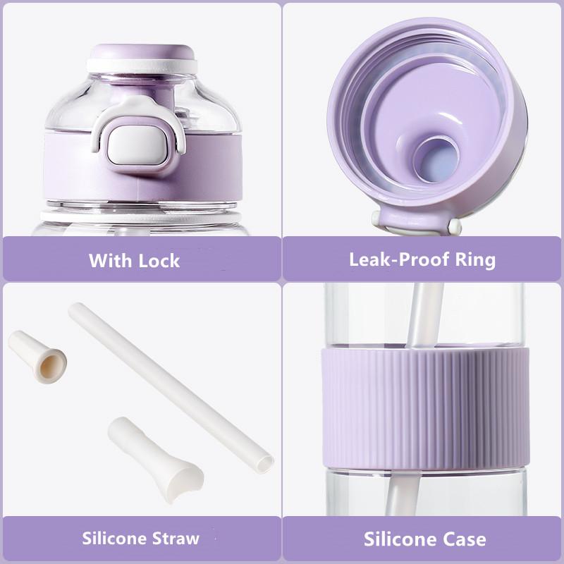 1100 мл/720 мл модная бутылка для воды из здорового материала с соломинкой, большая емкость, спортивные пластиковые бутылки для питья, экологически чистые