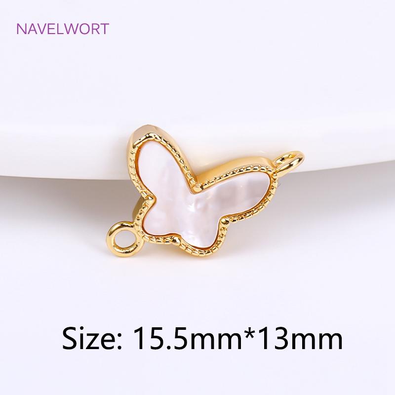 Trendy 18K Gold Plated Natural Shell Charms Round Pendants For Bracelet Necklace Making Supplies DIY Accessories Wholesale