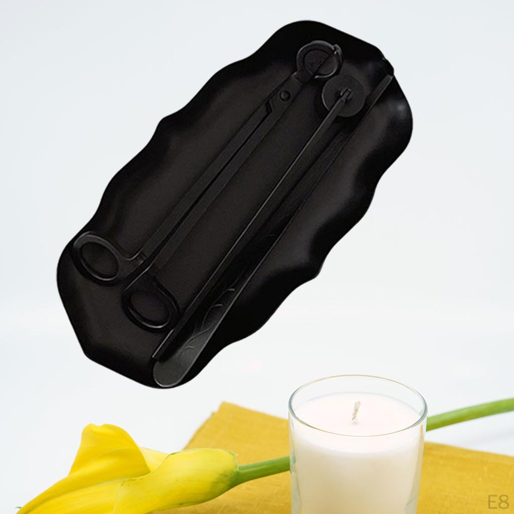 Set, Tool with Cutter Candle Dipper and Storage Tray Stainless Steel Long handle Accessory
