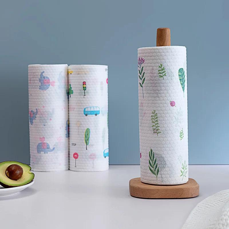 50 шт. впитывающая утолщенная кухонная бумага для сухой и влажной уборки, одноразовая салфетка двойного назначения, нежирная, легко моется, не линяет