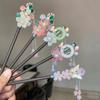 Luxury Flower Tassel Hairpin For Women Handmade Wooden Floral Hair Stick Hanfu Hair Accessories Vintage Elegant Girls Hairpins