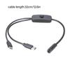 Type C Female To USB C & Micros USB Male Charging Cable with On/Off Switches Charge 2 Devices Simultaneously