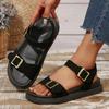 Women's Sandals Peep Toe Casual Sandals Brand Buckle Strap Flat Sandals Anti Slip Comfortable Outdoor Beach Shoes 2025