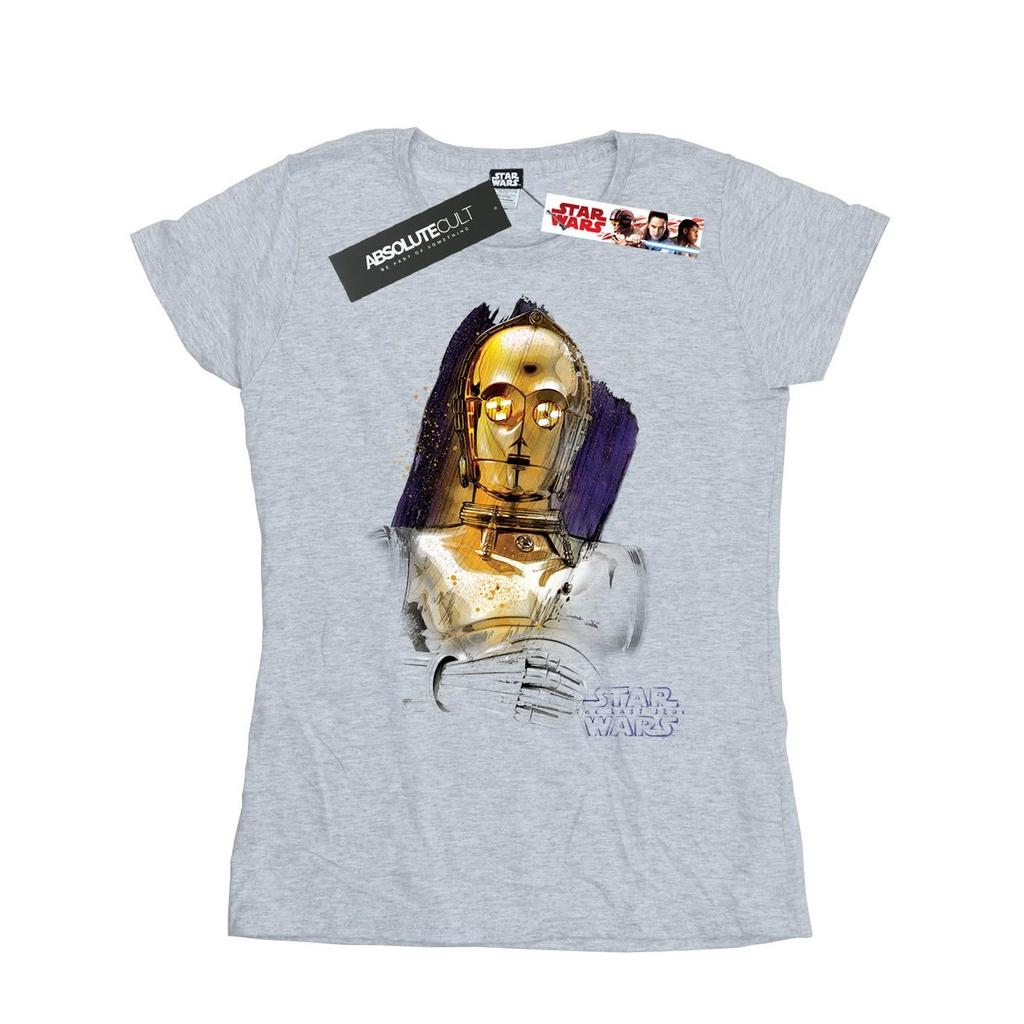 STAR WARS Womens/Ladies The Last Jedi C-3PO Brushed Cotton T-Shirt