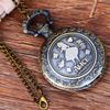 Double-sided Carved Vintage Pocket Watch Flip Cover Quartz Watch