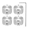 Uxcell Aluminum Potentiometer Universal Volume Tone Control Knob for Guitar and Diamond Silver 4-Piece Knob, 1/4" (6mm) Bass, 5/8"