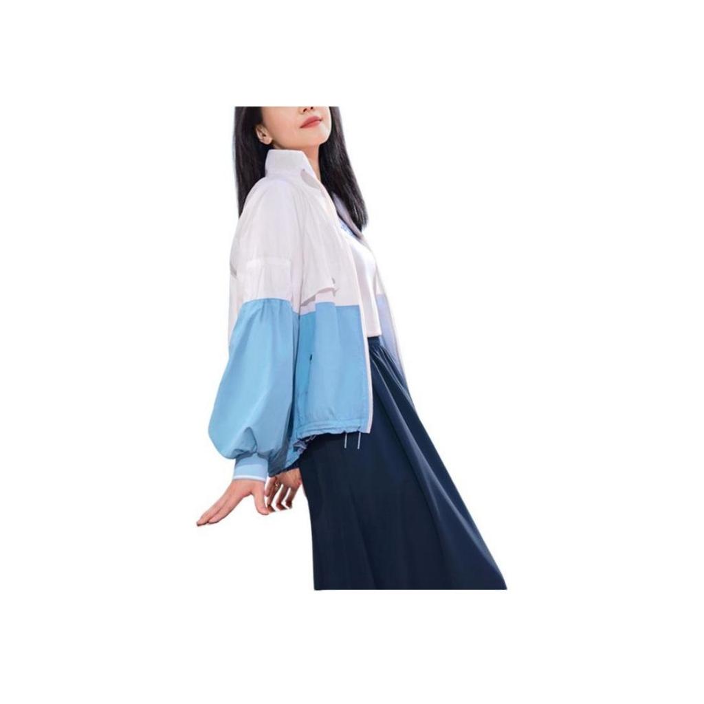 Fila Fw23 Retro Sports Stand Collar Woven Fashion Casual Loose Stand Collar Spliced Jacket Women Jacket Cloud-White F11W334703F-WT