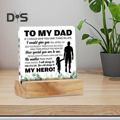 Акриловое украшение для папы, подарок на День отца от сына, прозрачный акриловый декор для стола, вывеска для папы, подарок на день рождения, декор для домашнего офиса
