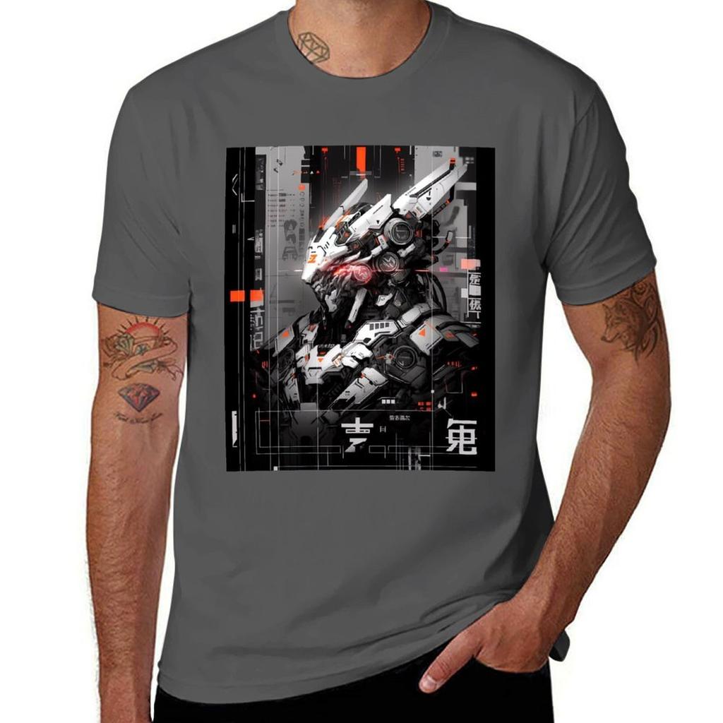 Меха Armored Core VI - Футболка с глитчем Рабочая Повседневная Футболка