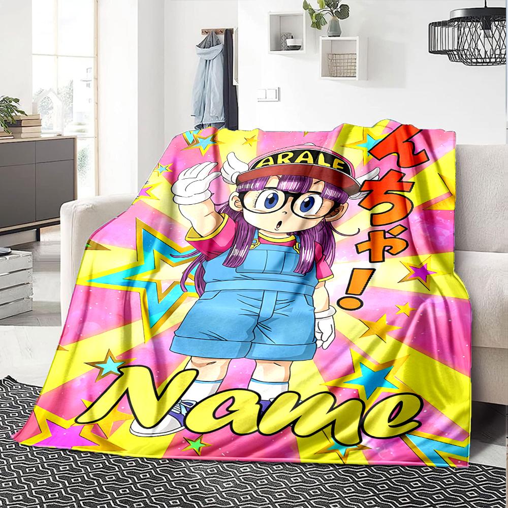 Customiz Name Personality Arale Norimaki Blanket Soft &Warm Sofa Office Bed Travel Lunch Break Blanket, Gift Suitable for All Seasons