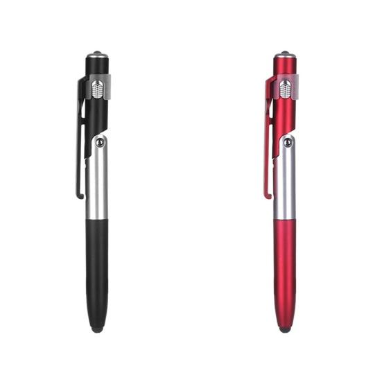 Multifunctional Foldable 4 In 1 LED Light Mobile Phone Rack Touch Ballpoint Pen