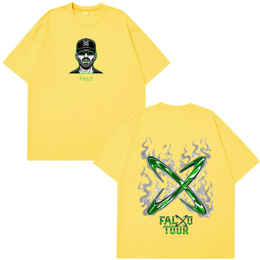 Rapper Feid Ferxxo Falxxo Tour 2026 Print Tshirt Unisex Unisex Fashion Tshirt Shortsleeved Casual Cotton Gothic Punk Tshirts