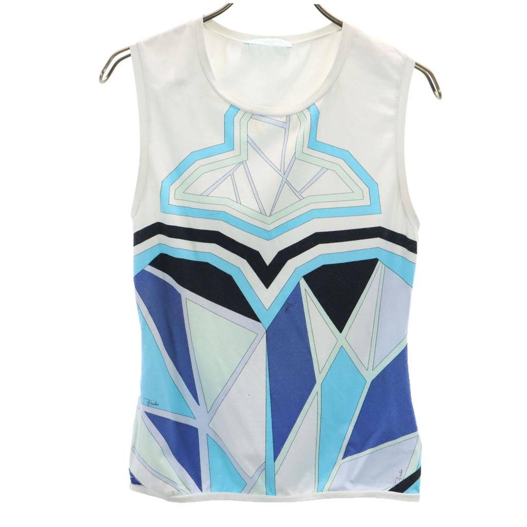 Emilio Pucci Made In Italy Overall Handle Tank Top XS White Women Used
