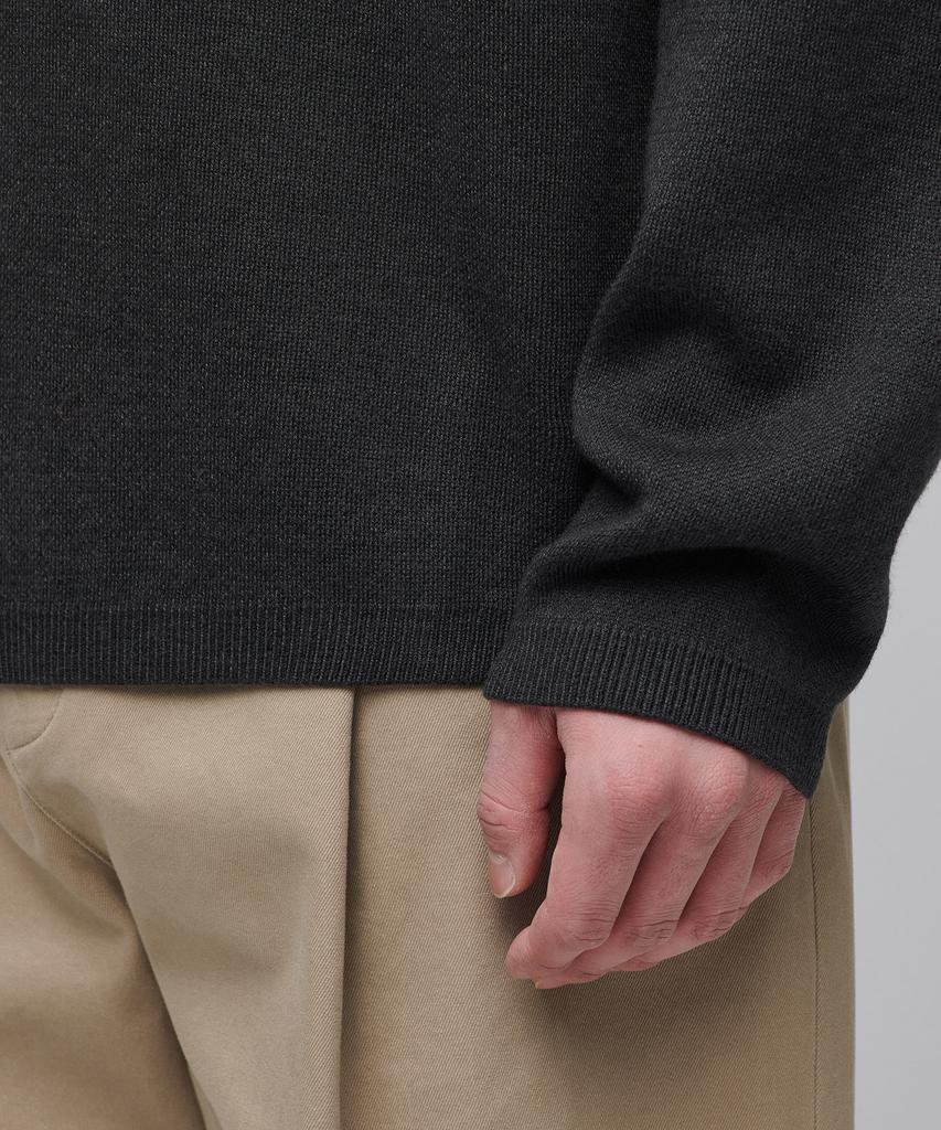 MUSINSA STANDARD Minimal Crew Neck Knit [Gunmetal]