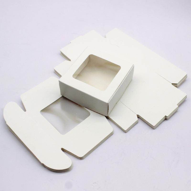 10 шт. бумажная подарочная упаковочная коробка 7,5x7,5x3 см белая самодельная рождественская коробка для украшения окна конфет свадебных сувениров ювелирных изделий для вечеринок