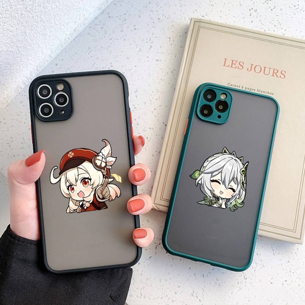 Anime Genshin Impact Phone Case For IPhone 14 11 12 13 Mini Pro Max 8 7 Plus X XR XS MAX Translucent Matte Cover