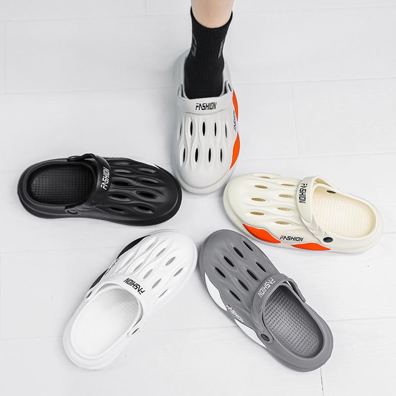 Модные мужские тапочки, удобные уличные сандалии на платформе, сабо, пляжные тапочки, шлепанцы, мужские домашние шлепанцы, обувь для ванной комнаты