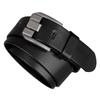 Men Solid Color Leather Belt With Geometric Style And Durable Alloy Buckle Pin