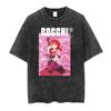 Retro Spider Gym Workout Graphic Washed Black Oversized T-shirts for Women Movie Streetwear Hip Hop Cotton Tops Women Harajuku