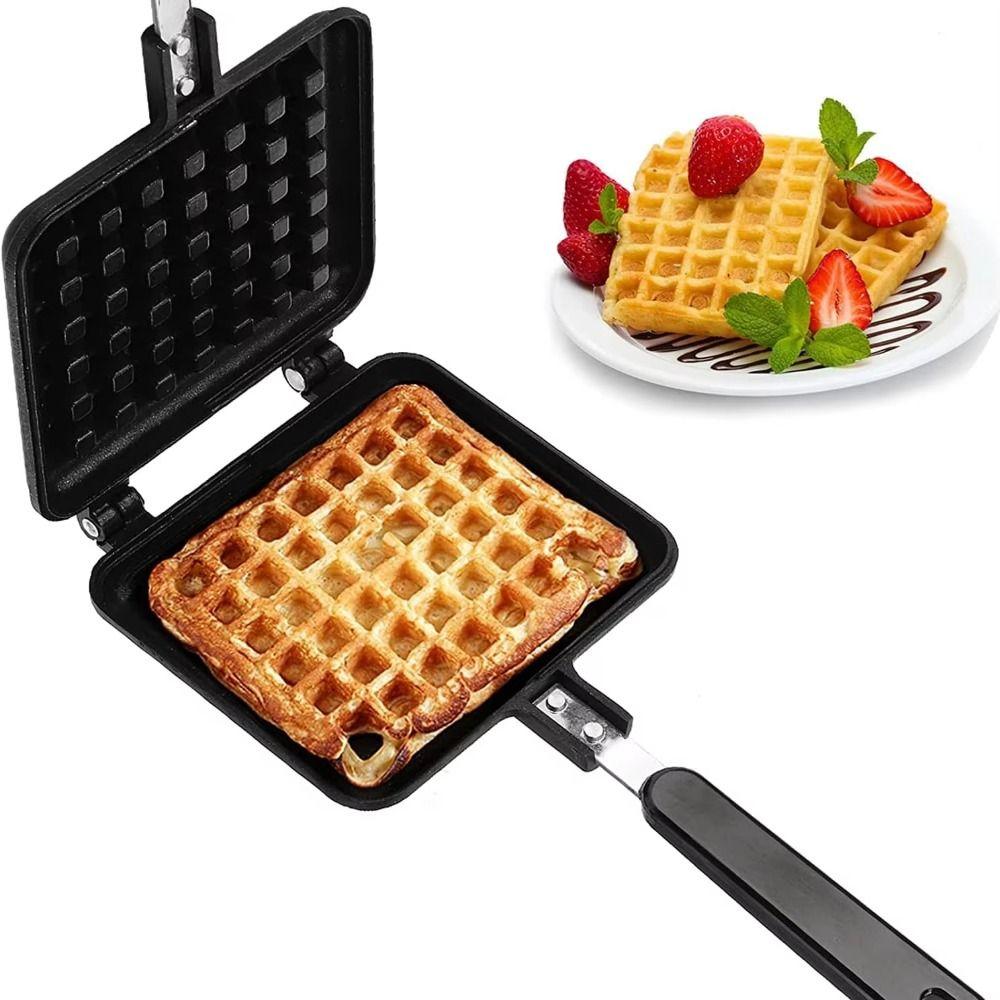 Square Waffle Metal Mold Pan Cast Aluminum Toast Frying Pan Sandwich Maker Kitchen Cookware