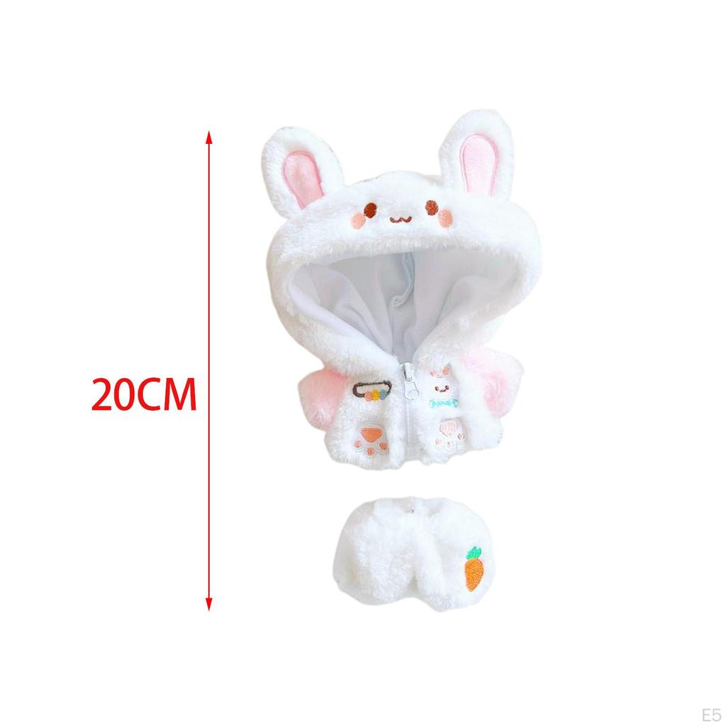 20 см / 7,8 дюйма плюшевая кукольная одежда, комплект из пальто и брюк на молнии, ручная работа, нарядная одежда