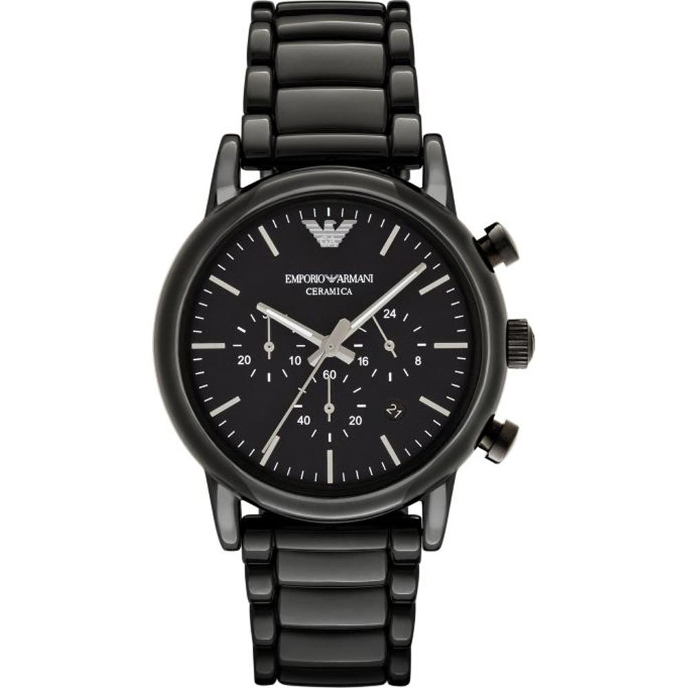 Emporio Armani Мужские кварцевые часы-хронограф Luigi из черной керамики AR1507