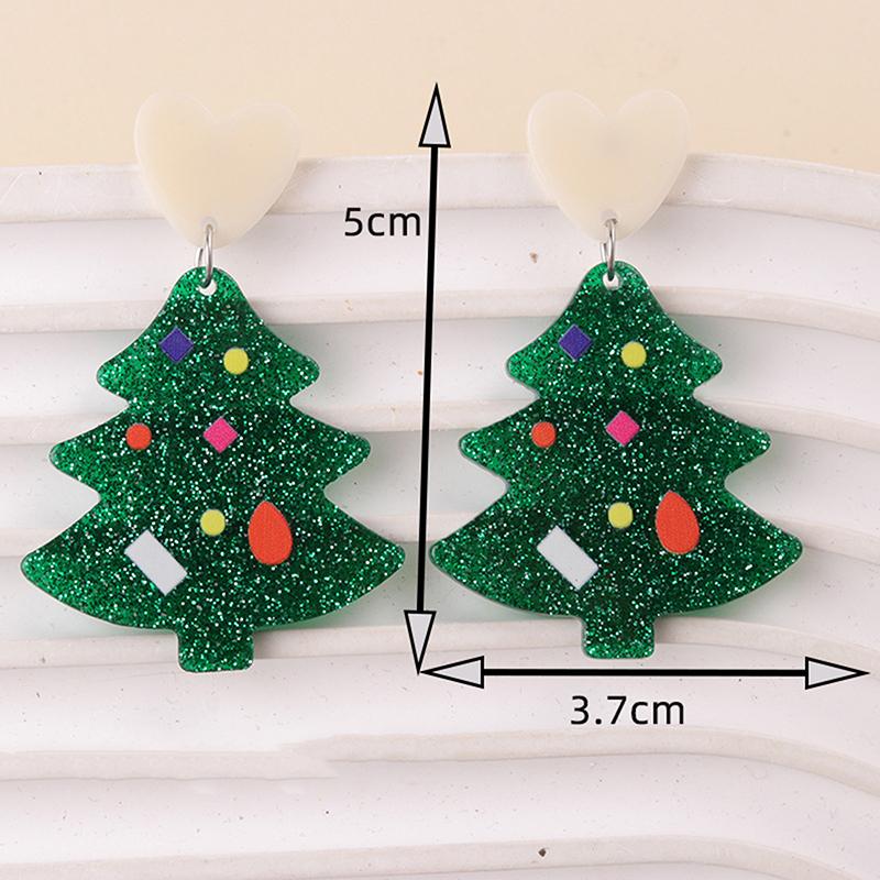 Акриловые серьги в виде свитера на Рождество, снежинки, Санта-Клаус, мультяшные серьги для женщин