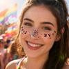 Freckle Temporary Tattoos, Waterproof & Long Lasting Face Stickers, Rainbow Color Makeup Decals for Festival, Party, Halloween
