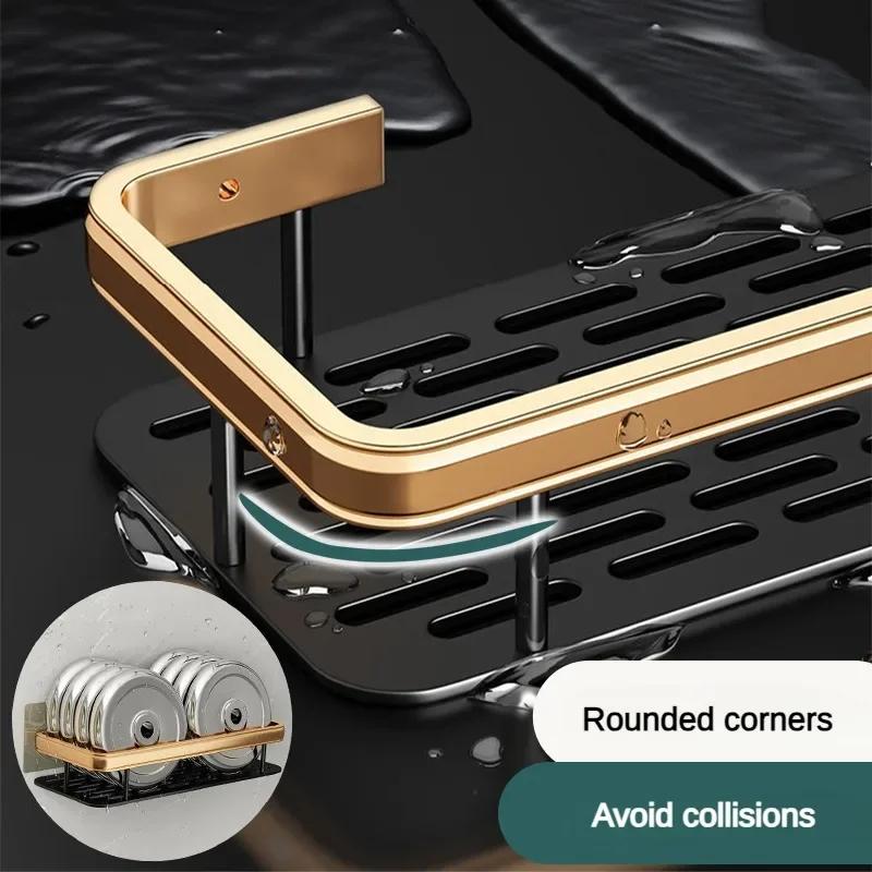 Настенное крепление для ванной комнаты, держатель для хранения шампуня и макияжа, аксессуары для ванной комнаты, настенная полка без сверления, держатель для душа для туалета