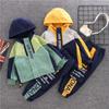 Детское пальто, брюки, комплекты из 2 предметов с длинными рукавами для маленьких мальчиков, детская одежда, повседневный костюм для мальчиков