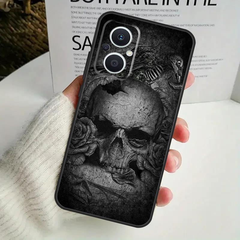 Crow Raven Dark Skull Case For OPPO Reno 11F 10 Pro 4 5 6 7 8 Lite 4Z 5Z 8T OPPO Find X6 X5 Pro X2 X3 Neo Cover