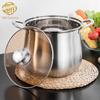 High Capacity Stainless Steel Soup Pot with Thickened Bottom, Induction Cooker and Gas Stove Compatible - Perfect Household Gift.