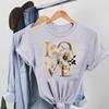 Trend Style Letter Tee Top Fashion T Shirt Clothing 90s Flower Casual Short Sleeve Women Print Lady Female Graphic T-shirt