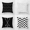 45x45 см, простая модная черно-белая наволочка в геометрическую полоску с принтом, полиэстер, чехол для подушки для дивана, современный домашний декор