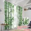 2 шт., 2D печать на ткани для штор, Бамбуковая безмятежность, Универсальный полиэстер (без удилища) Украшения для улицы для разных комнат