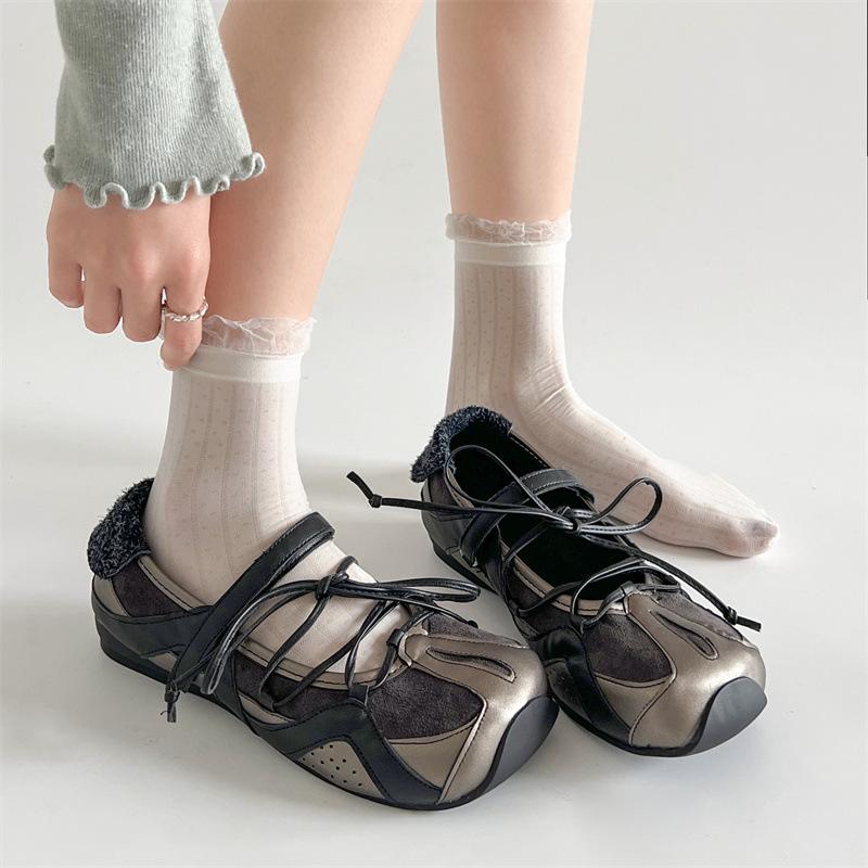 Fashion casual square head shallow mouth flat sole shoes women's summer ballet Mary Jane shoes