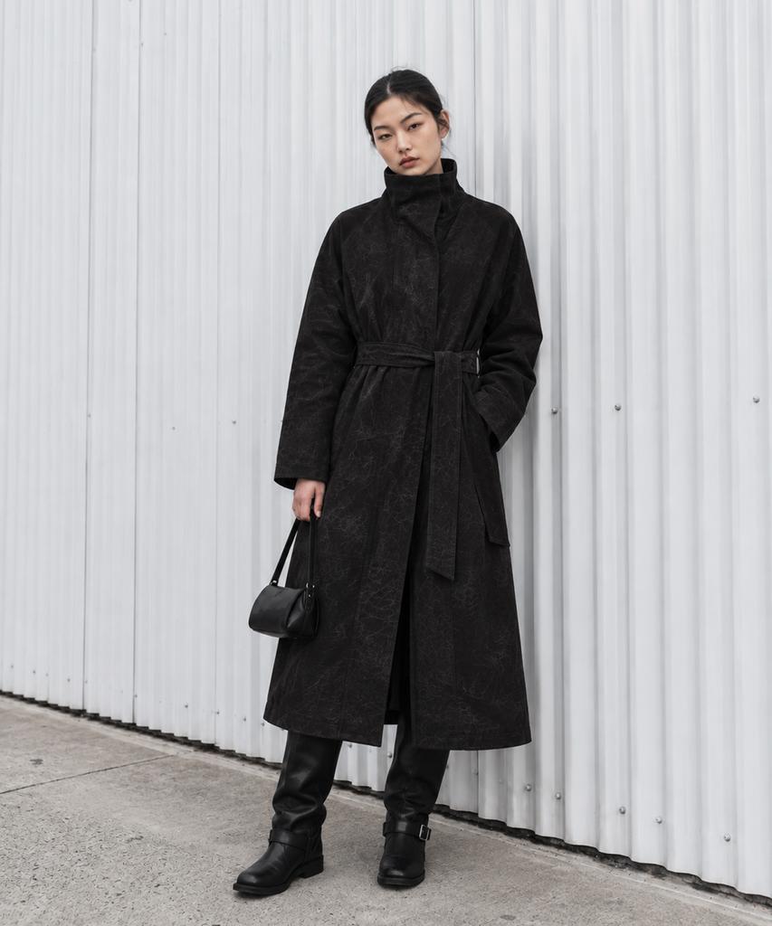 METAPHER Met Soft Paw Suede Long Coat 2 Colors