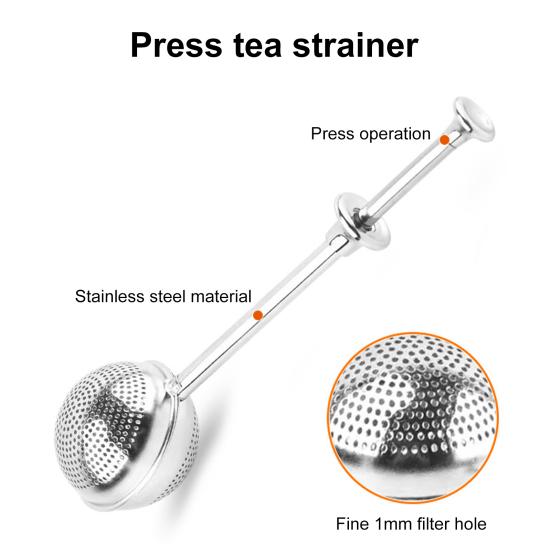 2Pcs Tea Strainer Infuser Stainless Steel Fine Mesh Ball for Loose Leaf Tea Easy Clean Tea Infuser Baking Supplies Sugar Flour Duster