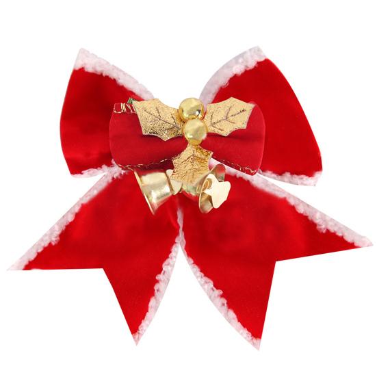 Рождественский бант-подвеска с колокольчиками, звонкий цветной бант из ленты, подвесное украшение на елку, подарок ручной работы, веселое рождественское украшение для дома