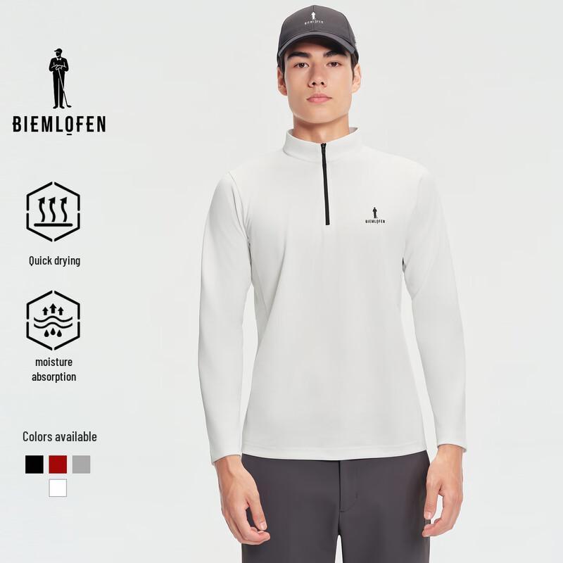 BIEM.L.FDLKK Мужская футболка с длинным рукавом для гольфа, с полумолнией, из воздушной ткани, с высокой производительностью