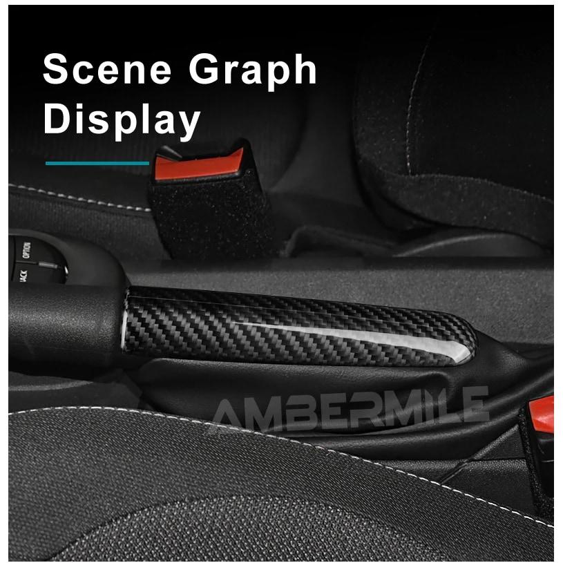 Car Handbrake Grip Cover Trims Accessories Real Hard Dry Carbon Fiber Sticker Decal For Mini Hatchback F55 F56 F57 2017-2021 Acc